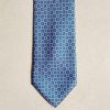 Uomo GHIGLINO 1893 | Cravatta Seta Foulard Motivo Geometrico Celeste Moro Ecru'