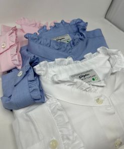 Donna GHIGLINO 1893 | Camicia Gughi Collo Rouches Fil A Fil