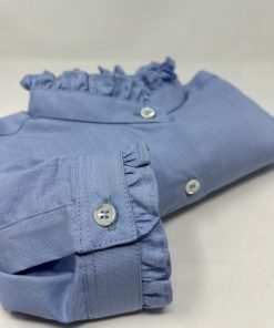 Donna GHIGLINO 1893 | Camicia Gughi Collo Rouches Fil A Fil