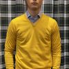 Uomo GHIGLINO 1893 | Maglione A V Merinos Extrafine Giallo
