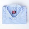 Uomo GHIGLINO 1893 | Camicia Mille Righe Bianco Azzurro